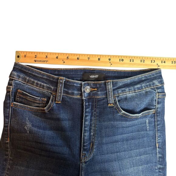 Vervet High Rise Raw Hem Straight Leg Distressed Jeans Size 28 Style VT467 - Picture 5 of 9